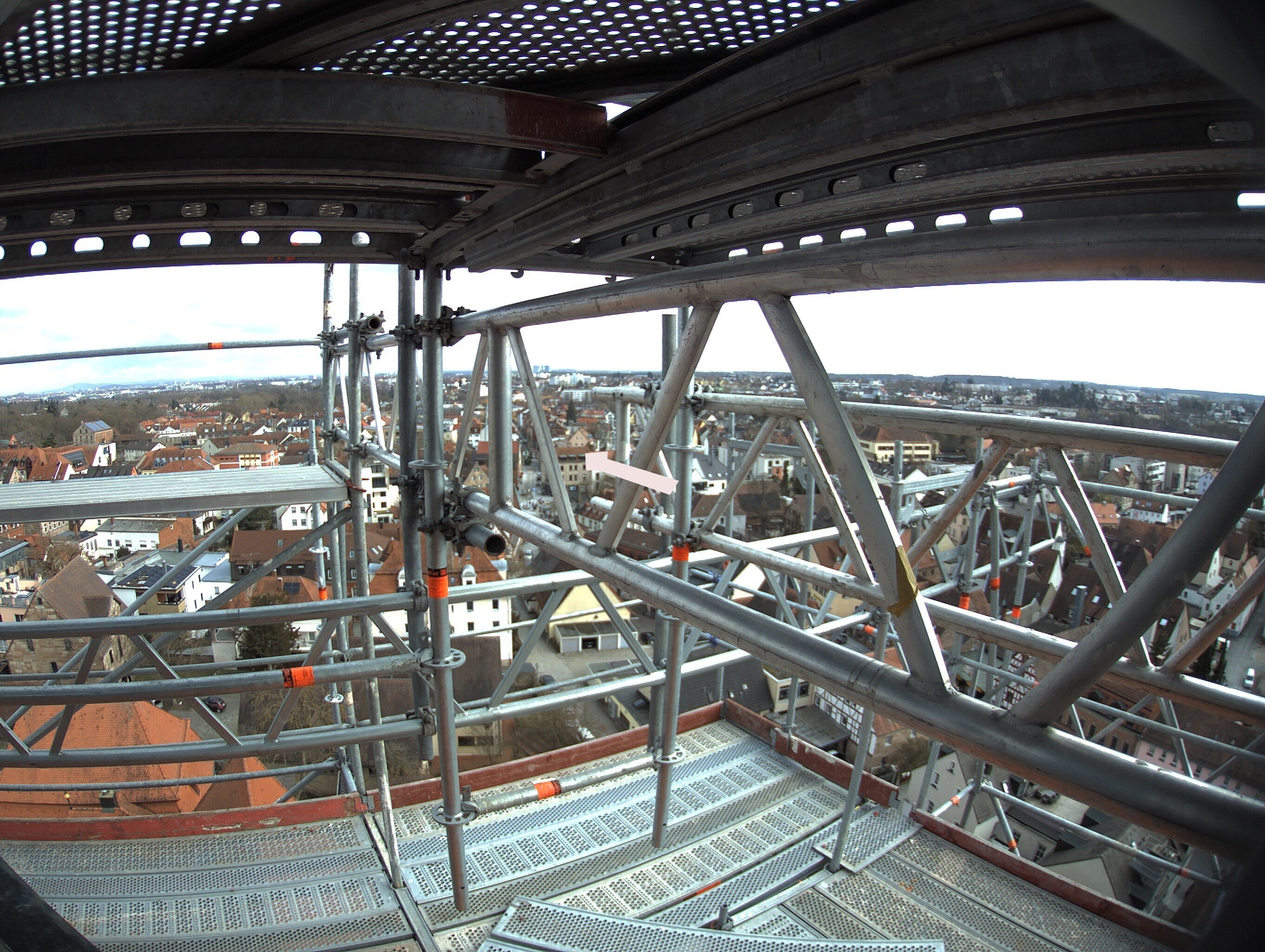 Archived image Webcam View from the church to the town square in Zirndorf