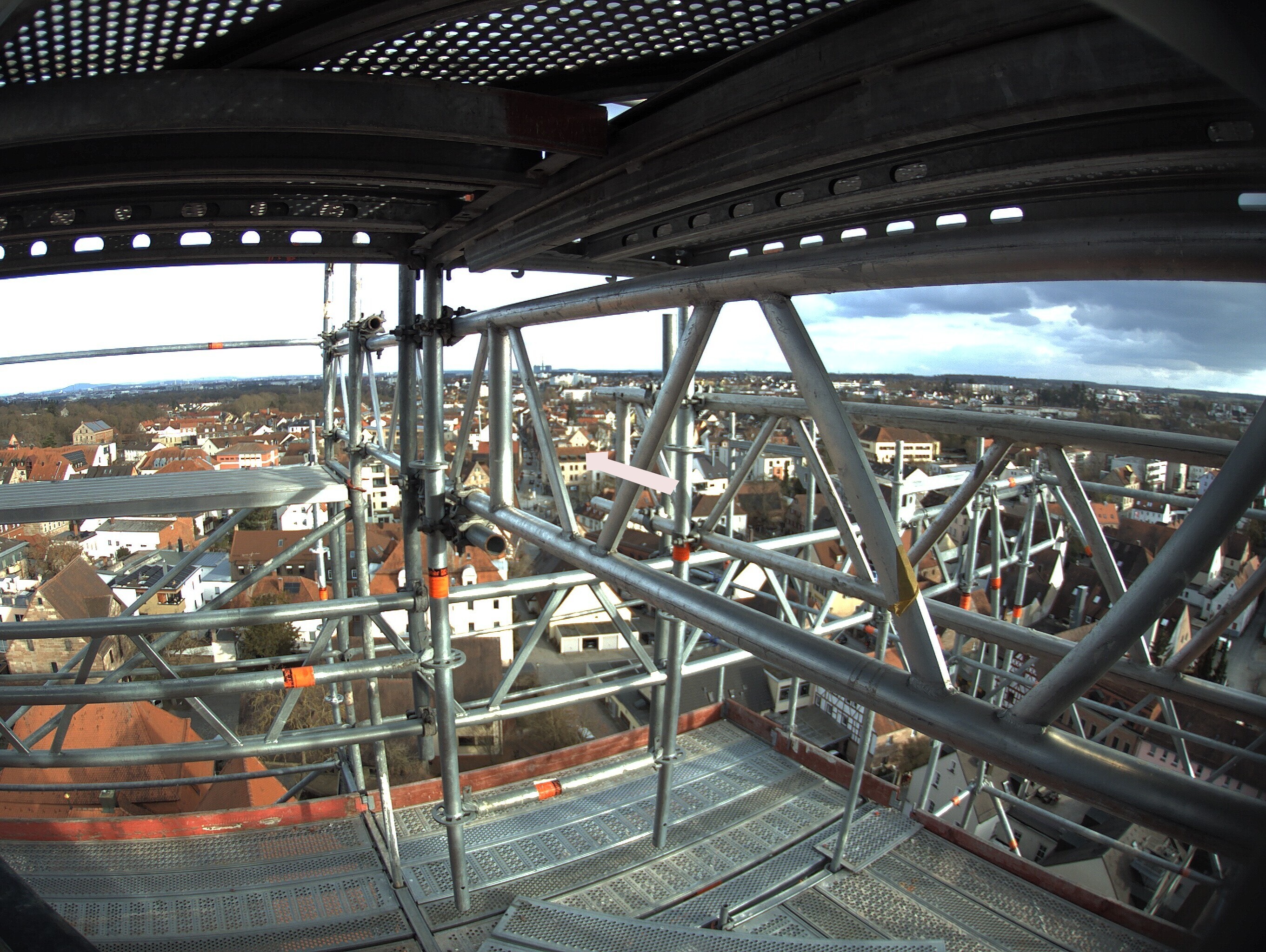 Archived image Webcam View from the church to the town square in Zirndorf