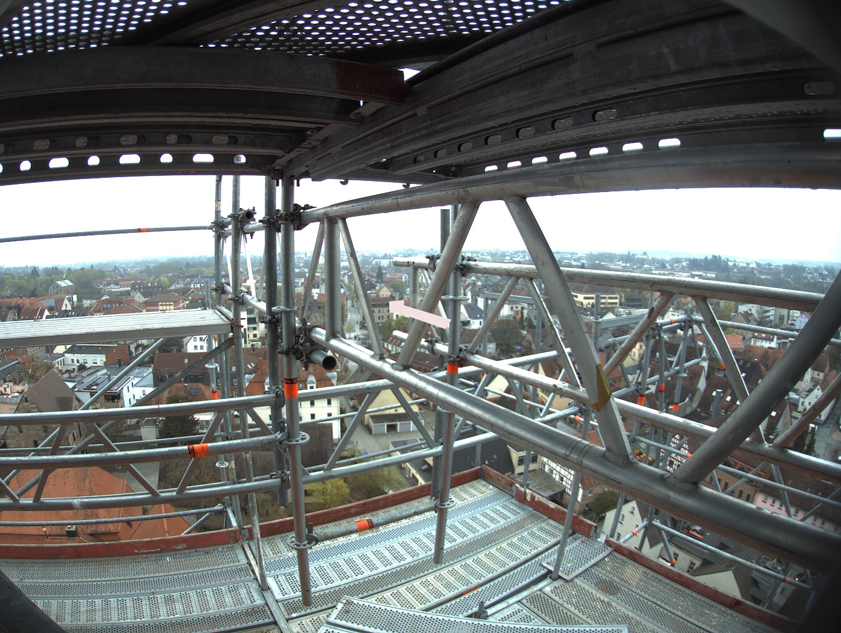 Archived image Webcam View from the church to the town square in Zirndorf