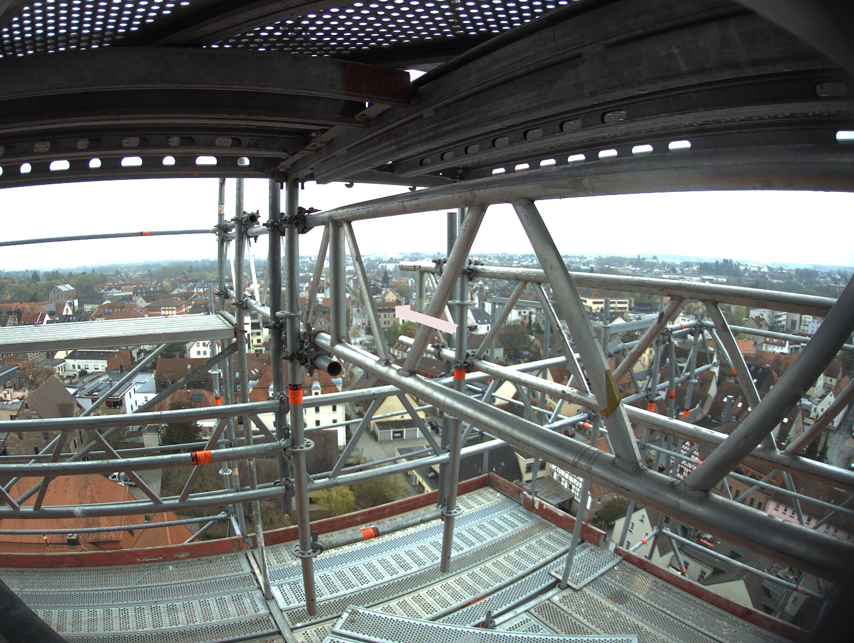 Archived image Webcam View from the church to the town square in Zirndorf
