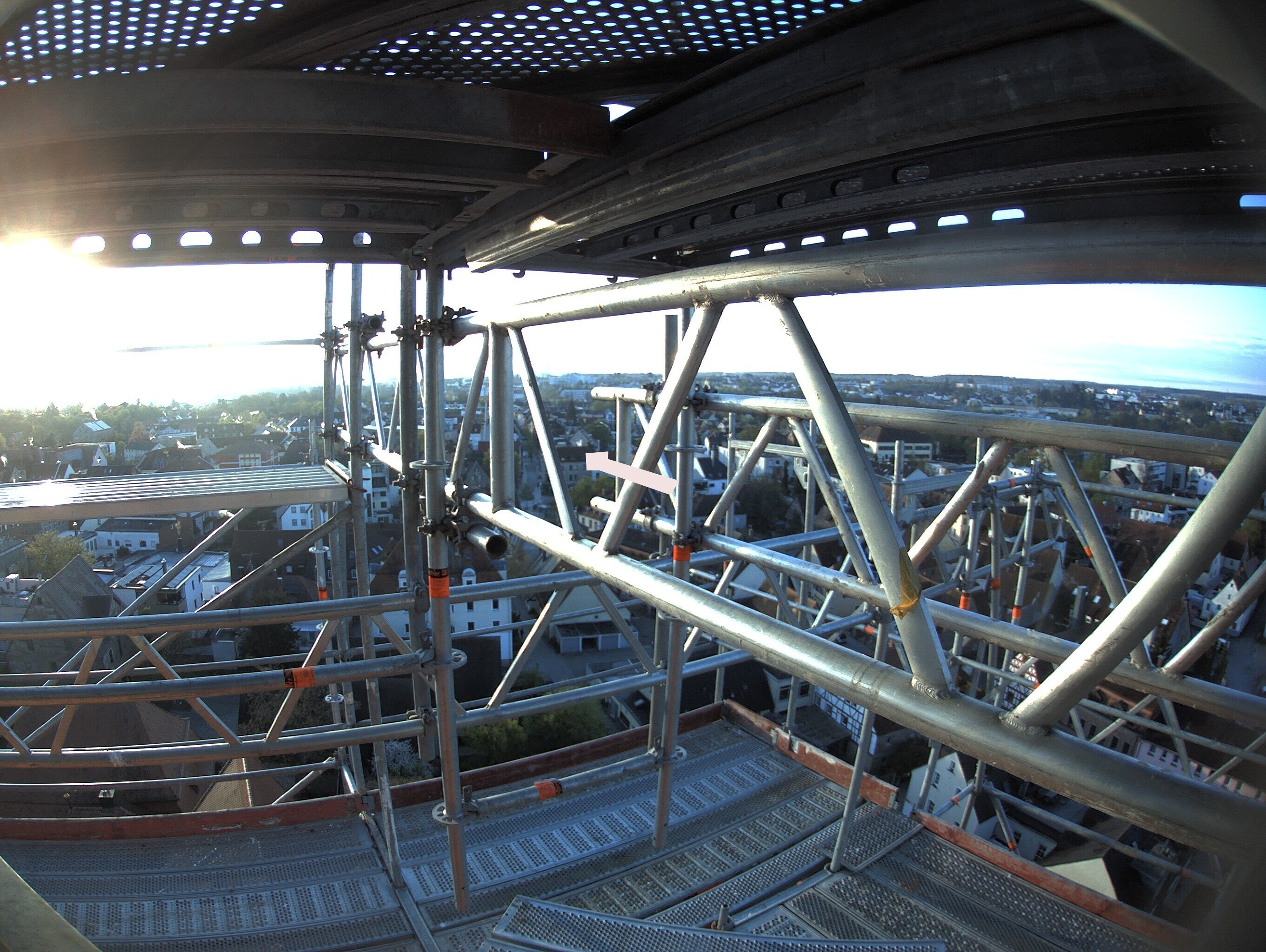 Archived image Webcam View from the church to the town square in Zirndorf