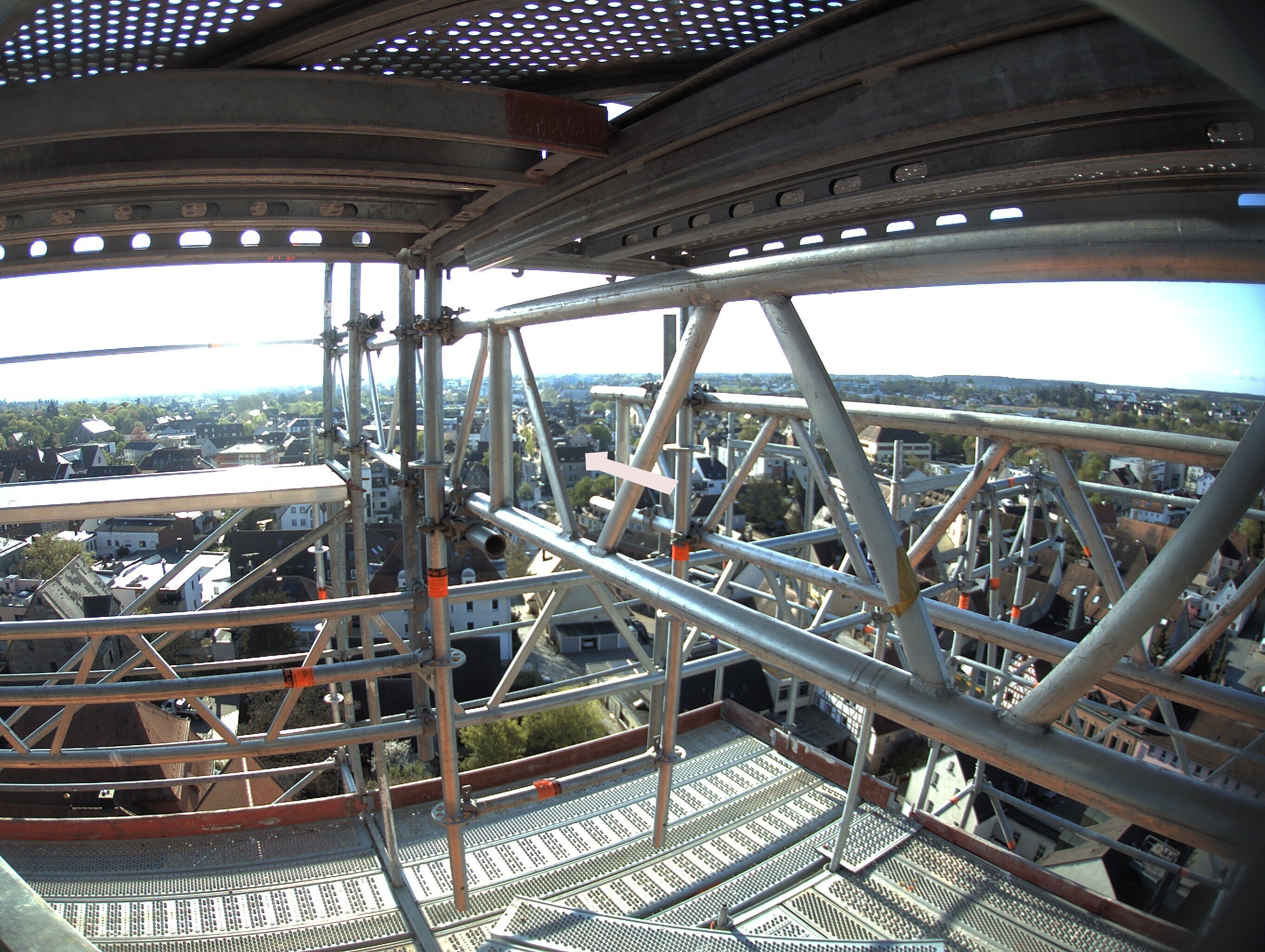 Archived image Webcam View from the church to the town square in Zirndorf
