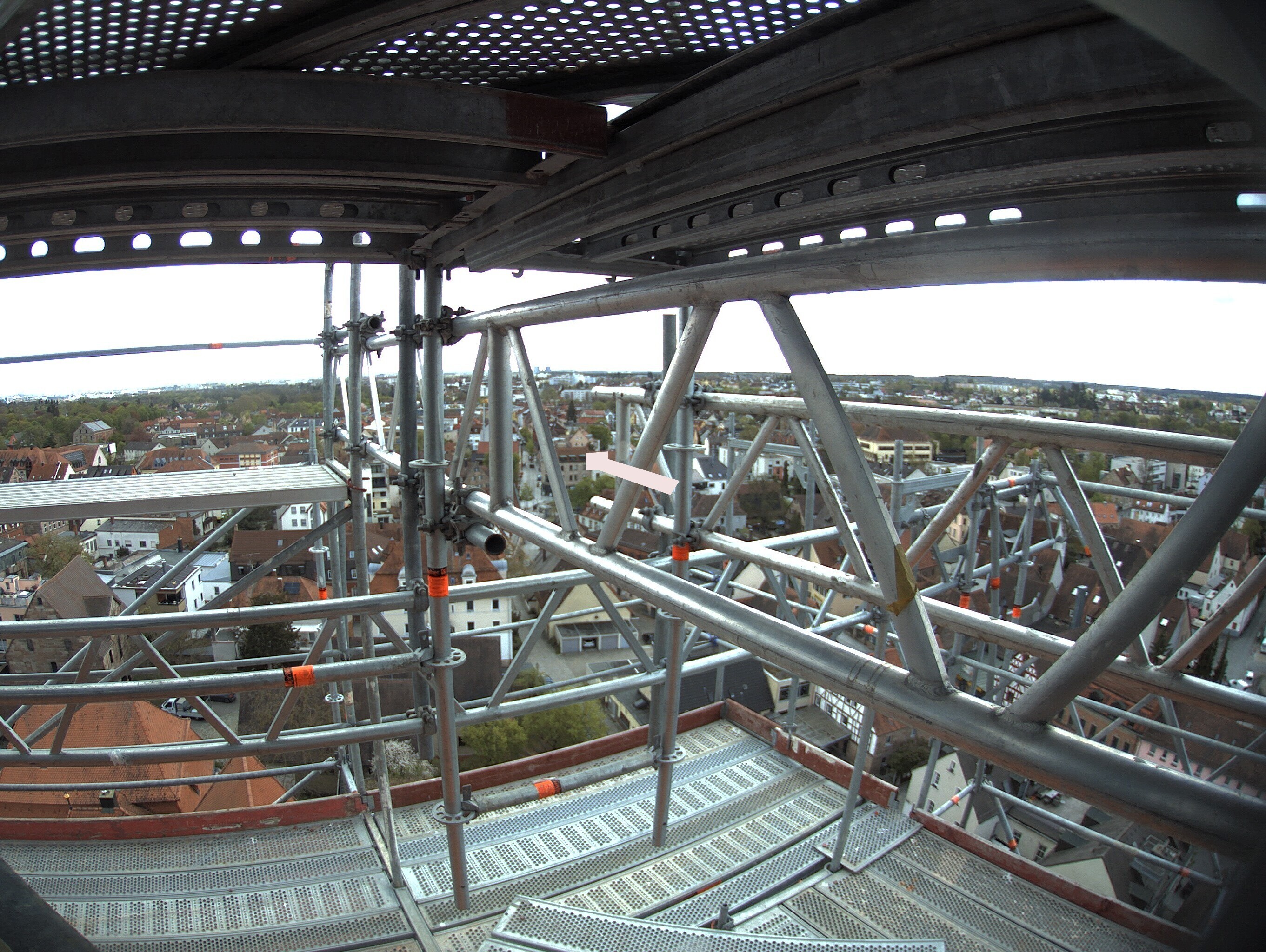 Archived image Webcam View from the church to the town square in Zirndorf