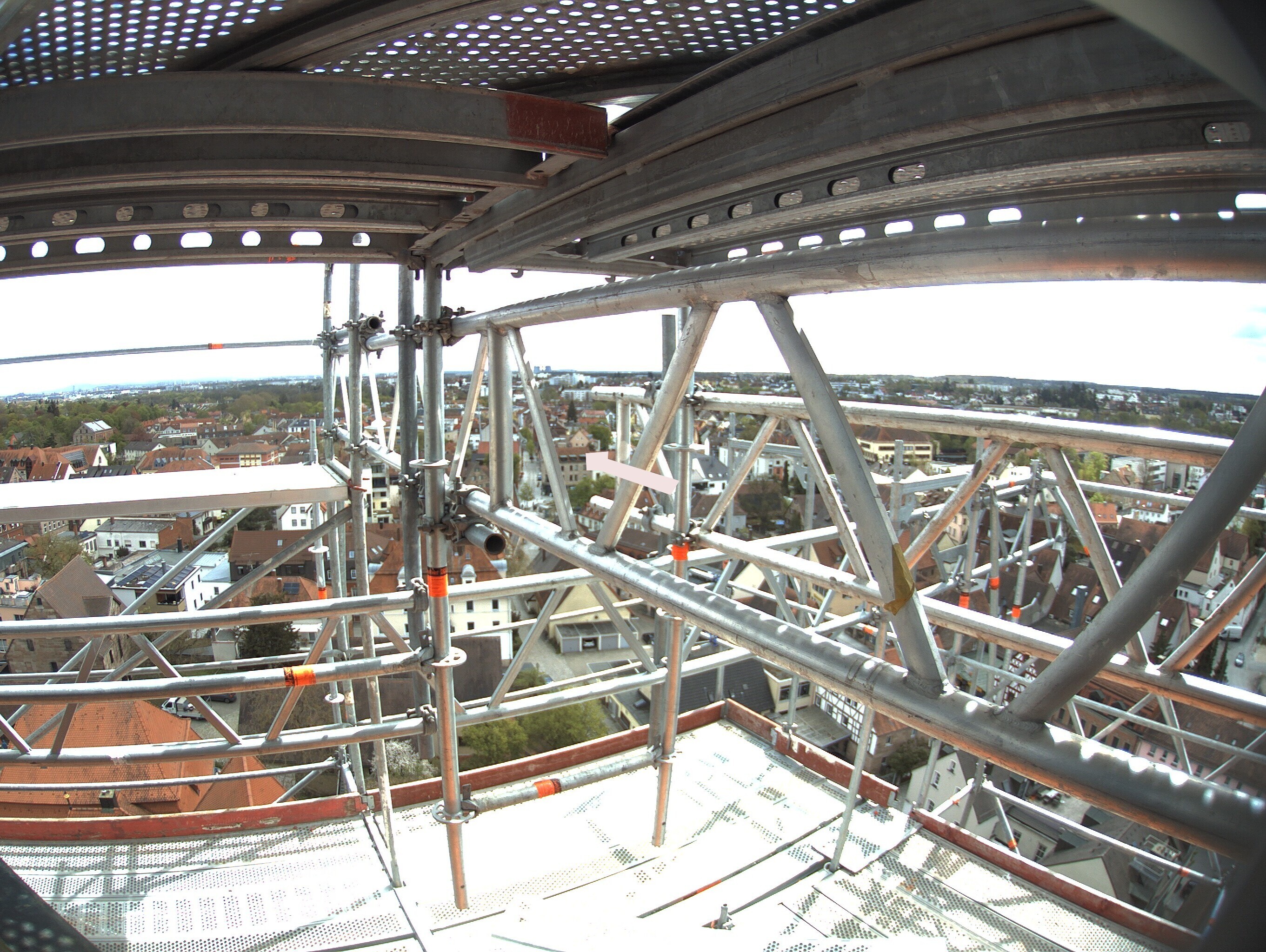 Archived image Webcam View from the church to the town square in Zirndorf