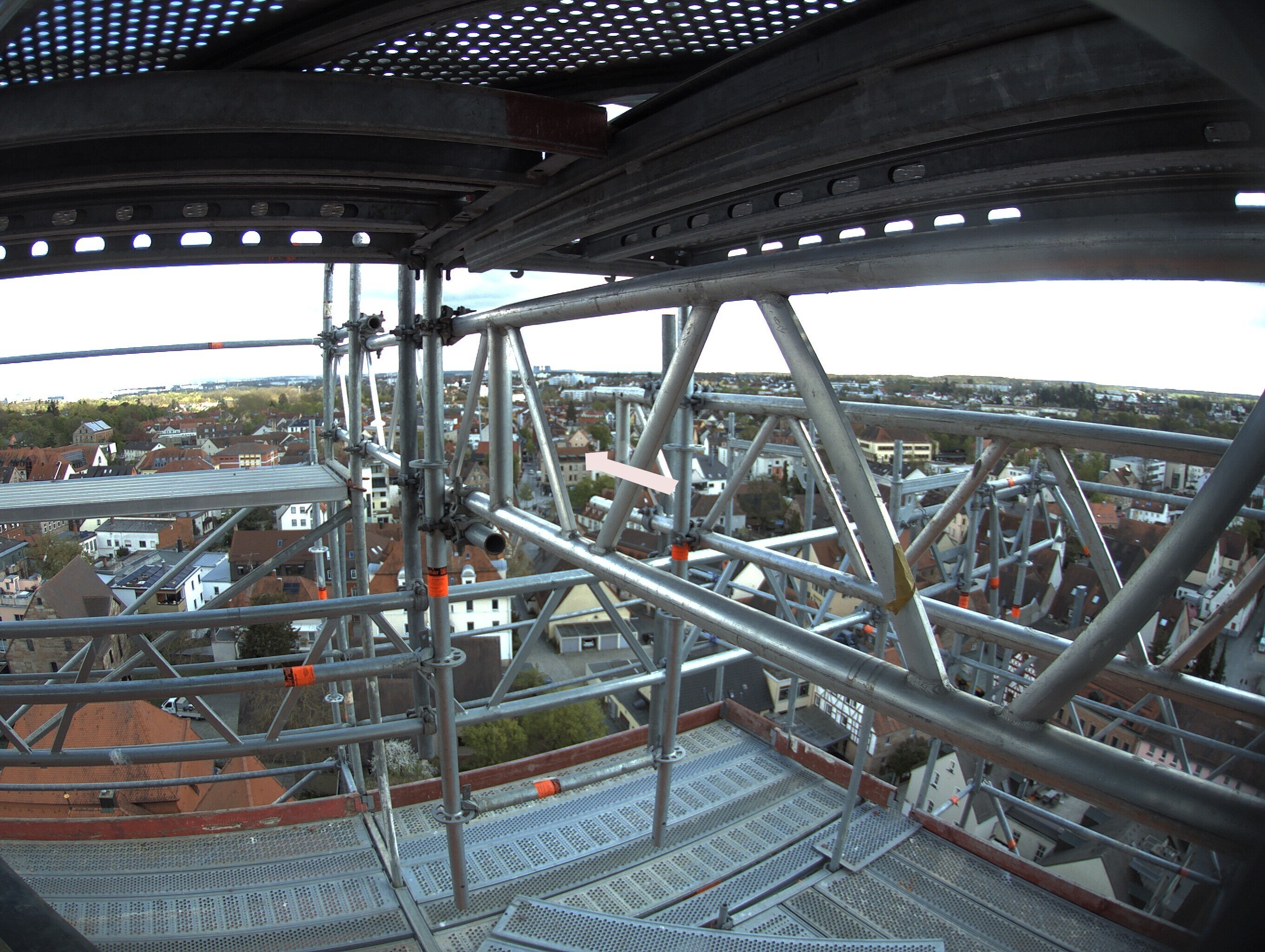 Archived image Webcam View from the church to the town square in Zirndorf