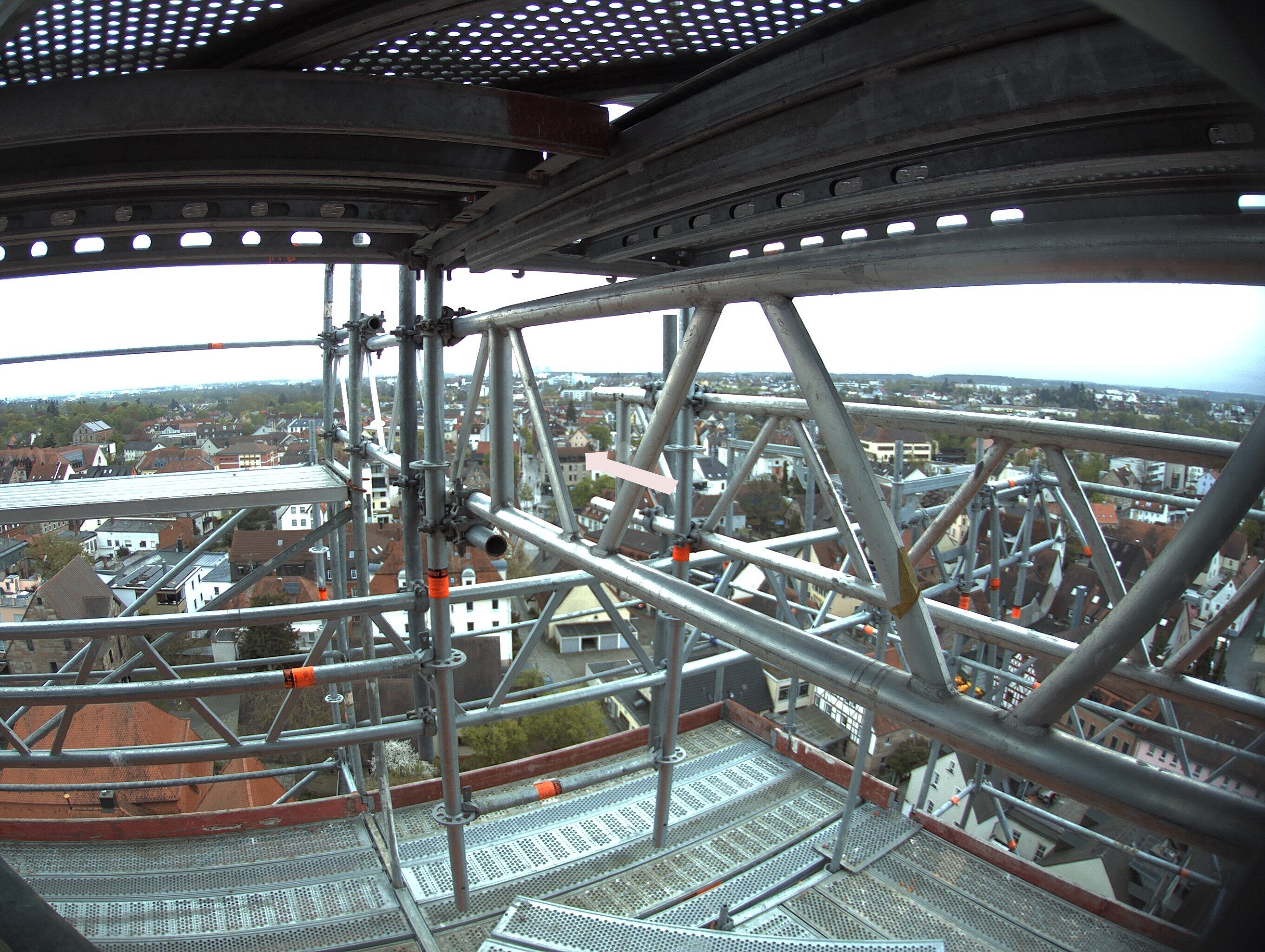 Archived image Webcam View from the church to the town square in Zirndorf