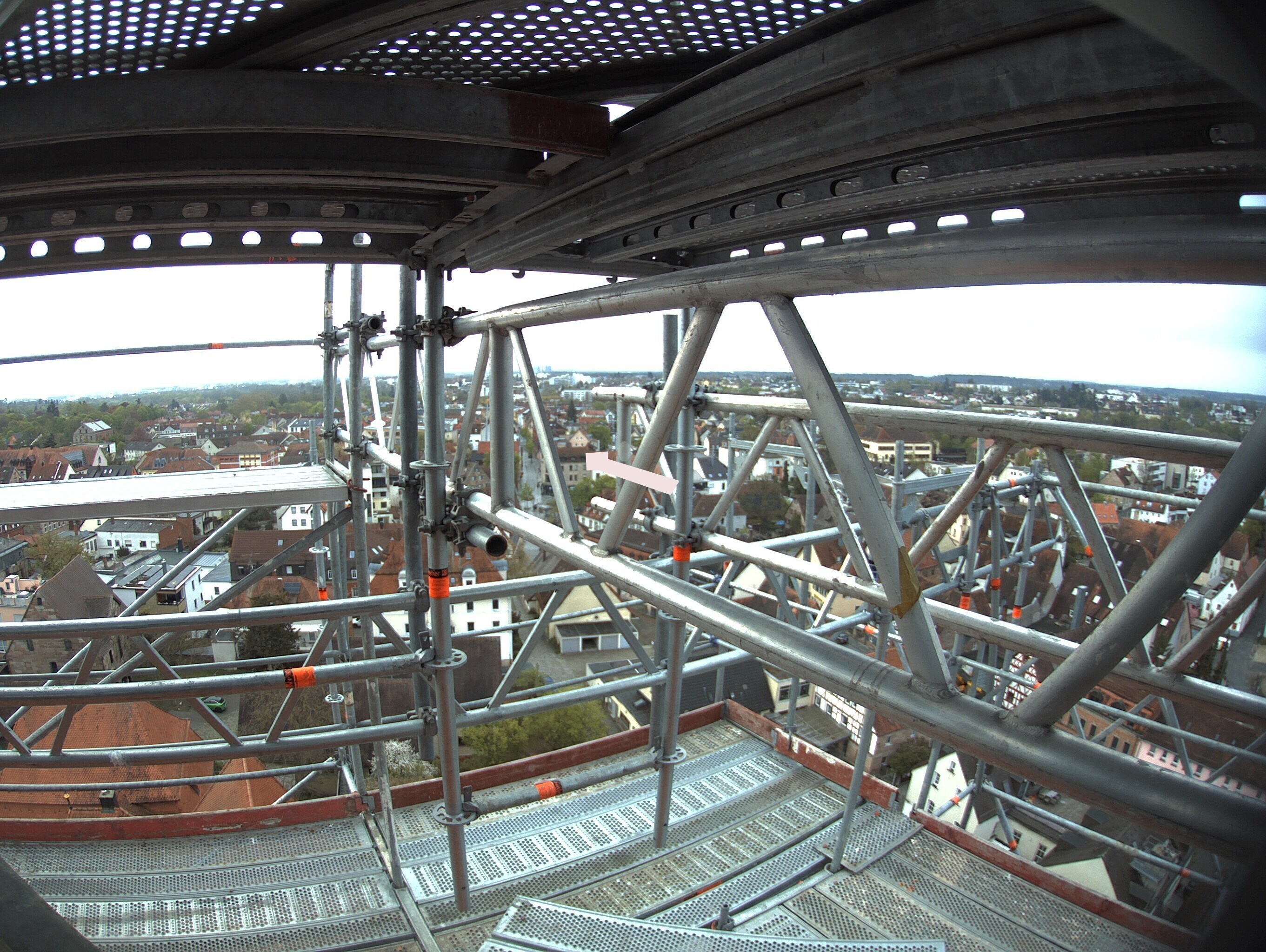 Archived image Webcam View from the church to the town square in Zirndorf