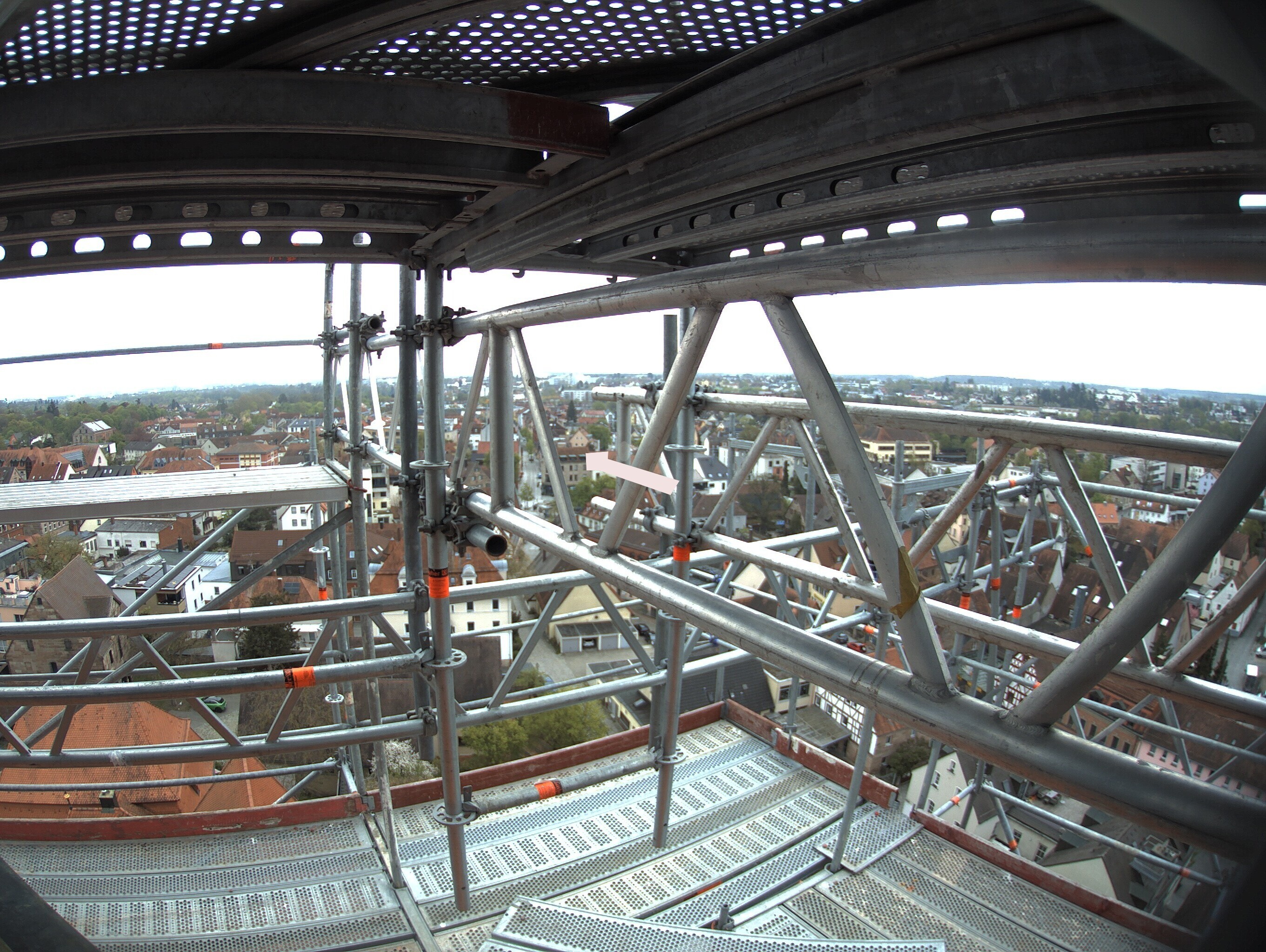 Archived image Webcam View from the church to the town square in Zirndorf