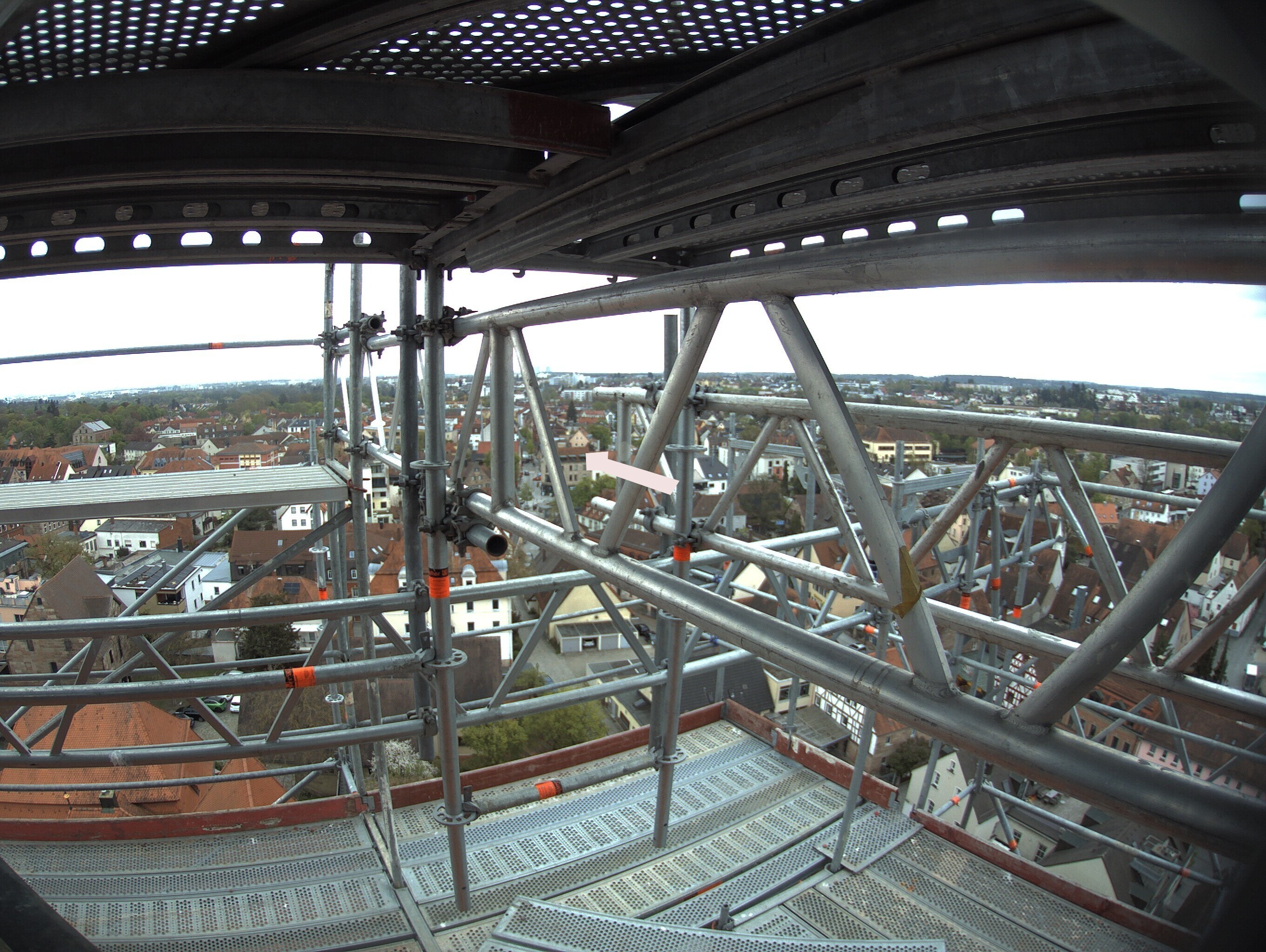 Archived image Webcam View from the church to the town square in Zirndorf