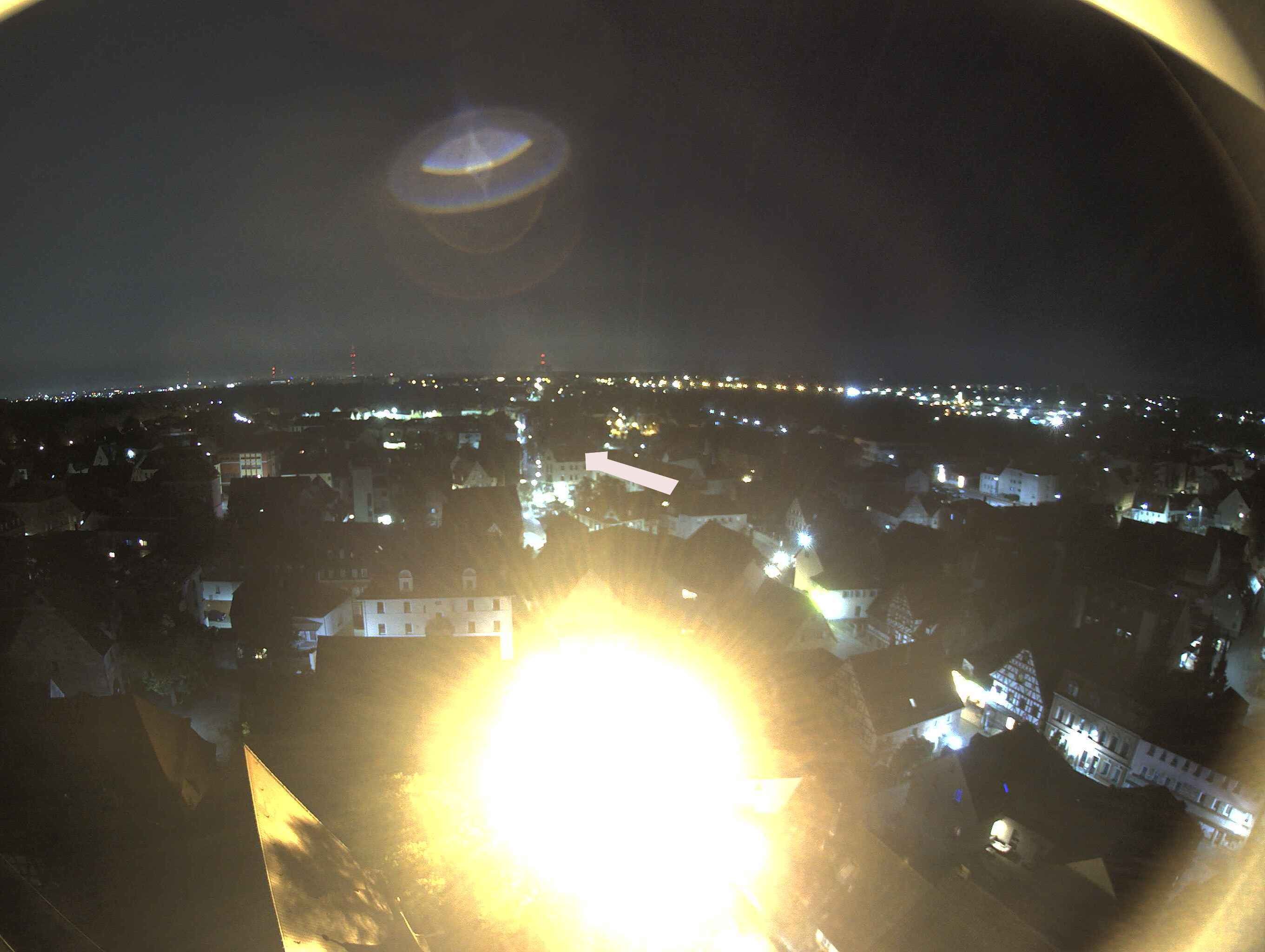Archived image Webcam View from the church to the town square in Zirndorf