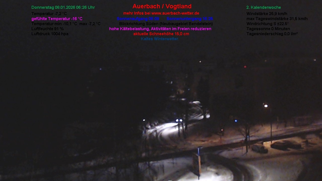 Archiv Foto Webcam Auerbach Vogtland