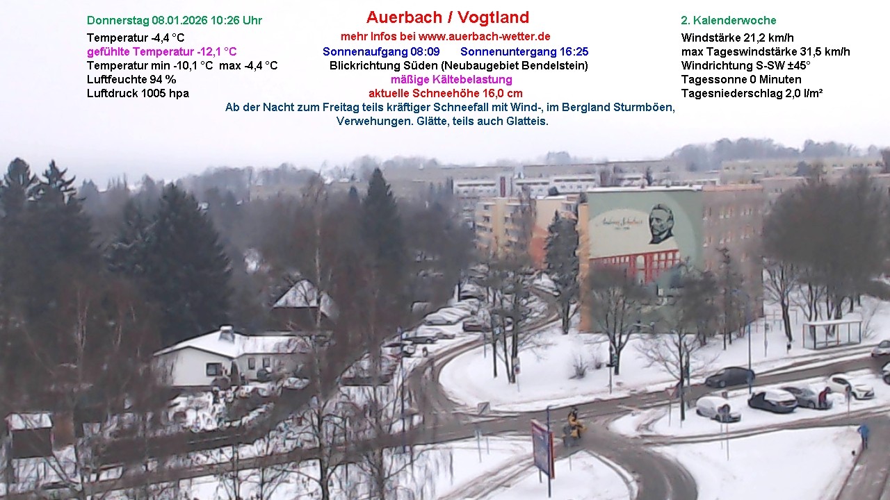 Archiv Foto Webcam Auerbach Vogtland