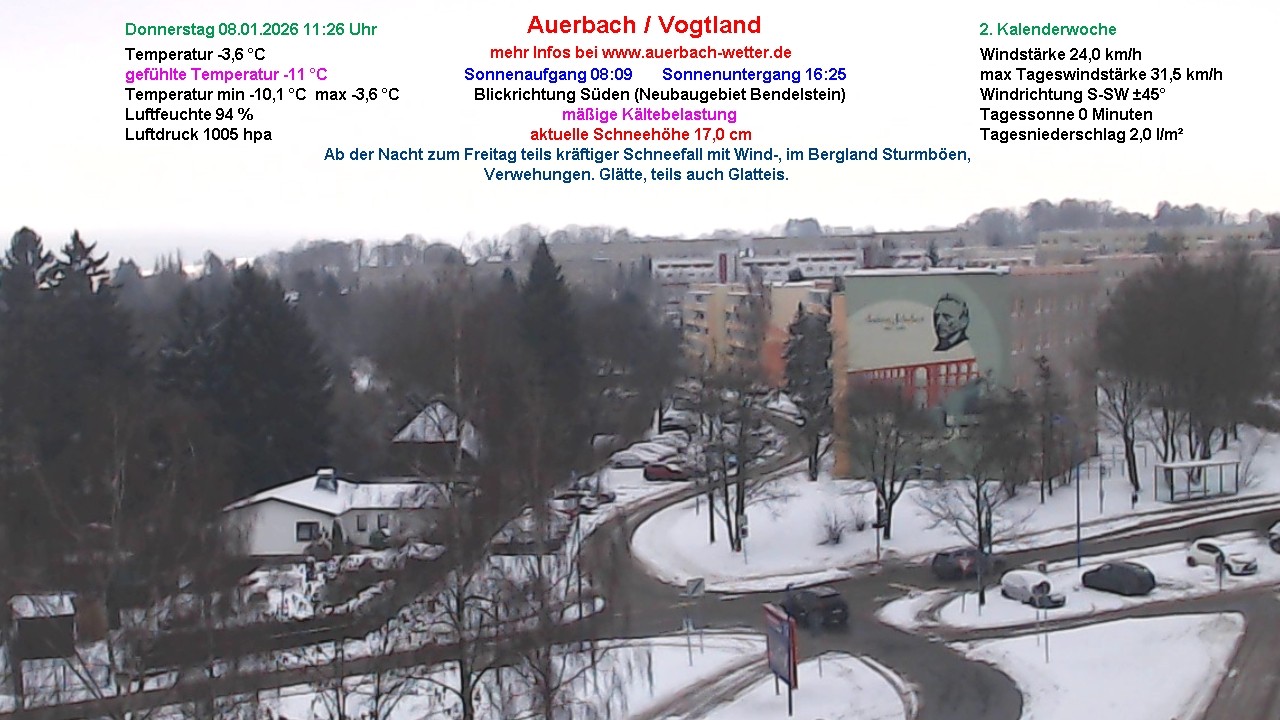 Archiv Foto Webcam Auerbach Vogtland
