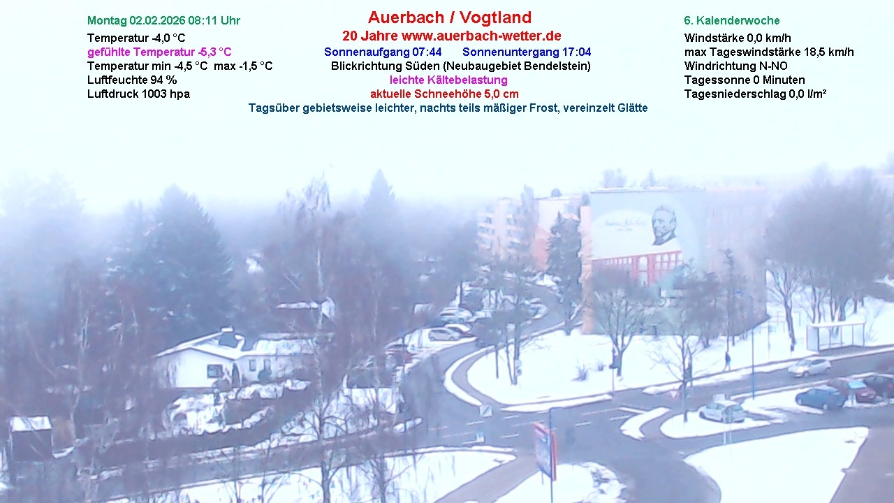 Archiv Foto Webcam Auerbach Vogtland