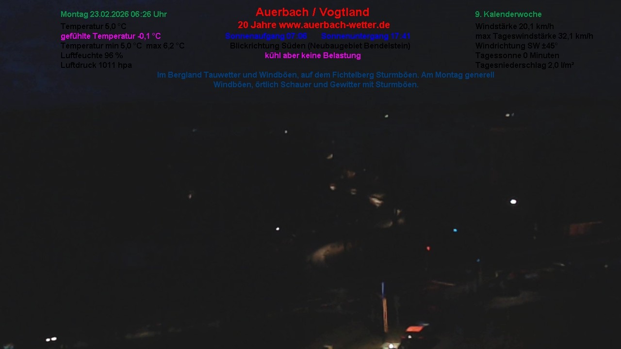 Archiv Foto Webcam Auerbach Vogtland