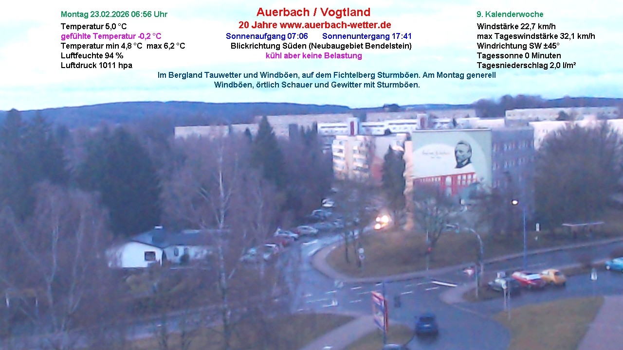 Archiv Foto Webcam Auerbach Vogtland