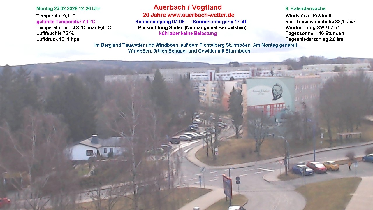 Archiv Foto Webcam Auerbach Vogtland