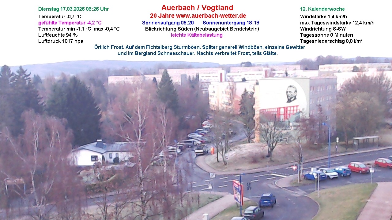 Archiv Foto Webcam Auerbach Vogtland