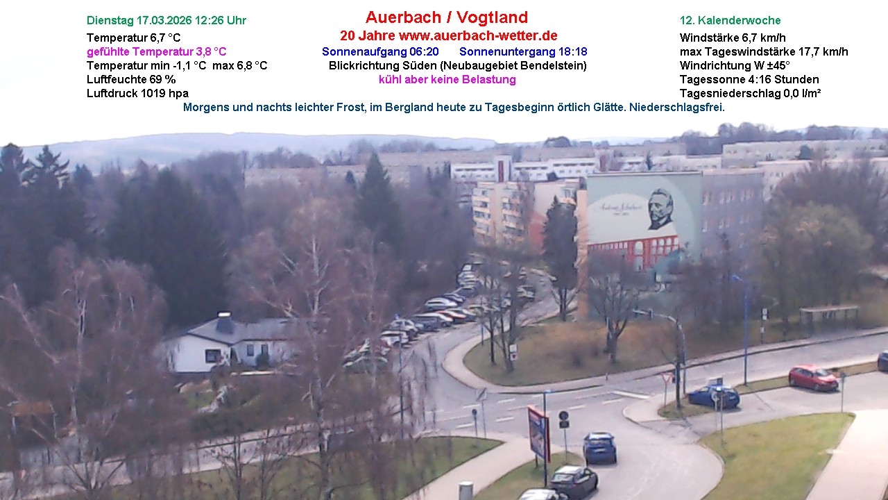 Archiv Foto Webcam Auerbach Vogtland