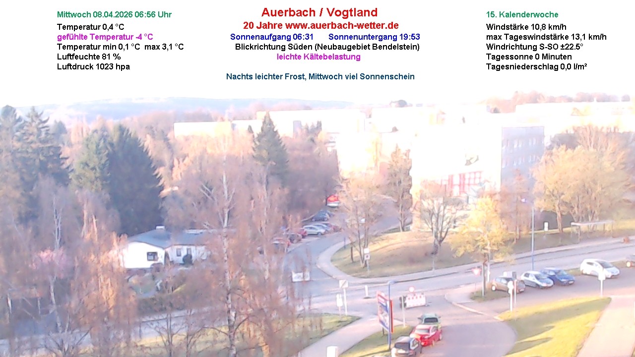 Archiv Foto Webcam Auerbach Vogtland