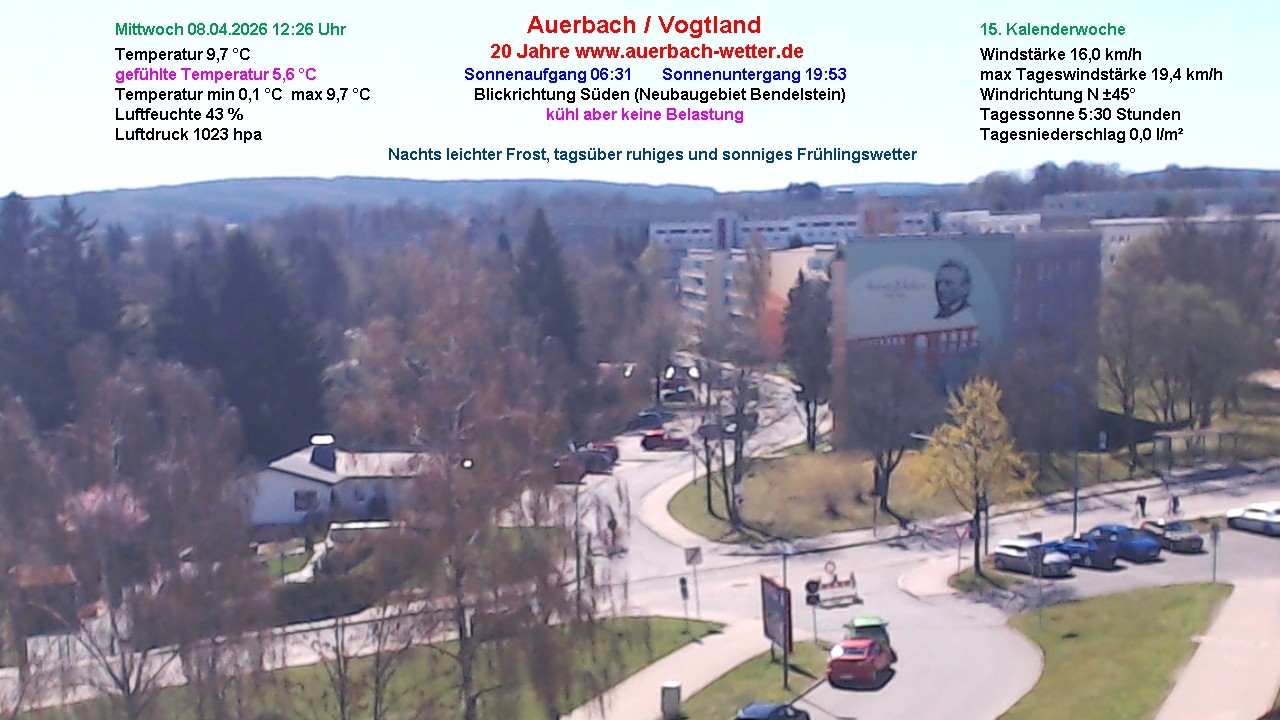 Archiv Foto Webcam Auerbach Vogtland