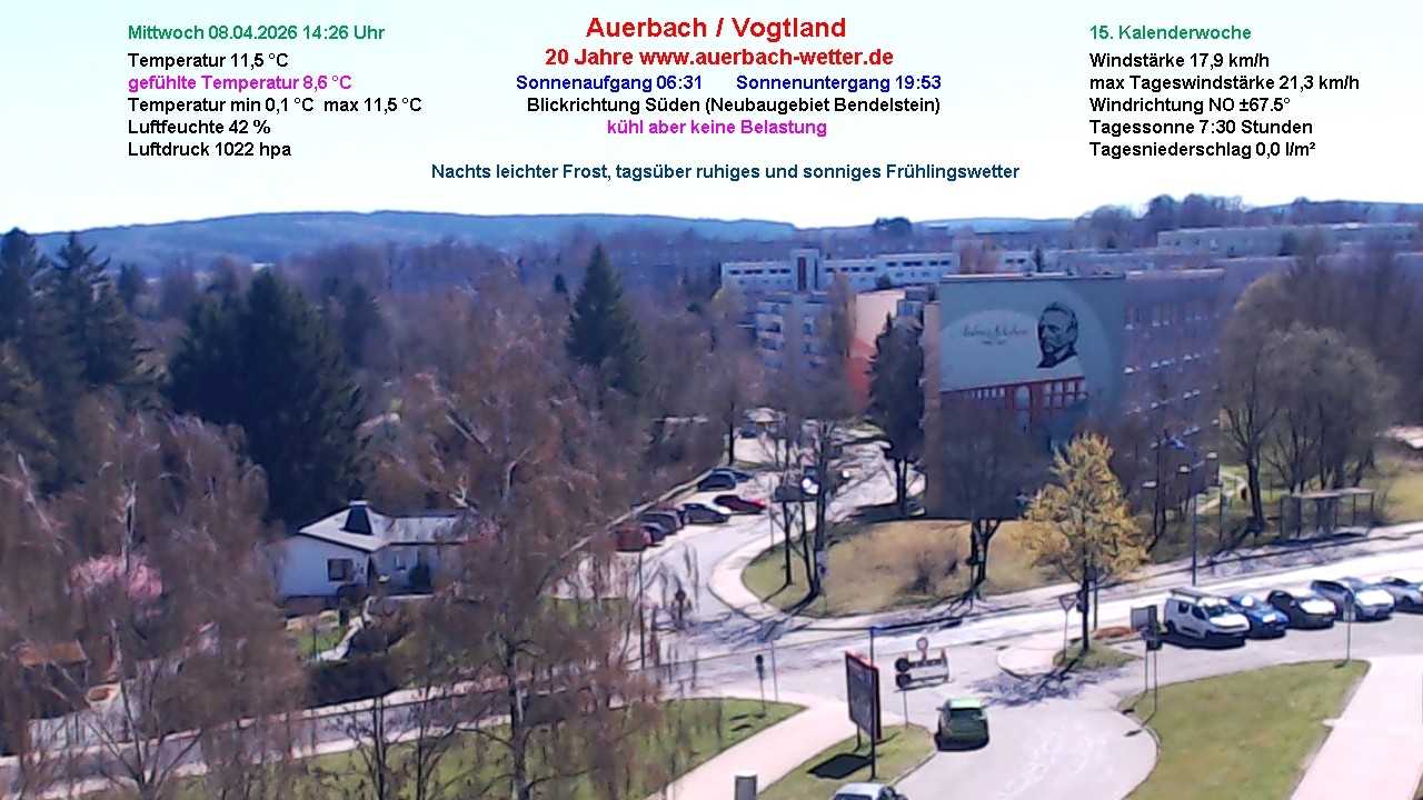 Archiv Foto Webcam Auerbach Vogtland