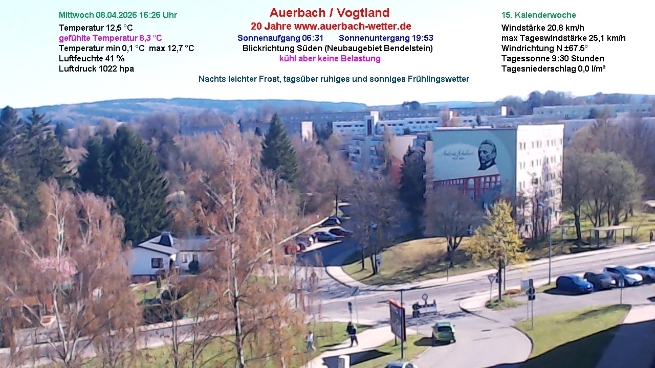 Archiv Foto Webcam Auerbach Vogtland