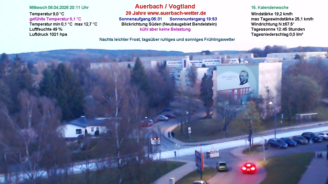 Archiv Foto Webcam Auerbach Vogtland