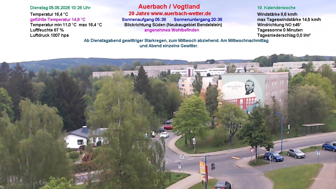 Archiv Foto Webcam Auerbach Vogtland
