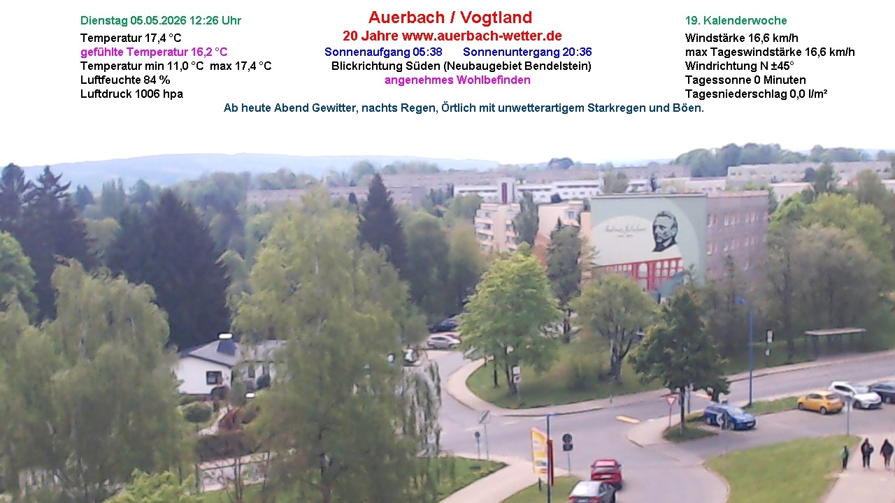 Archiv Foto Webcam Auerbach Vogtland