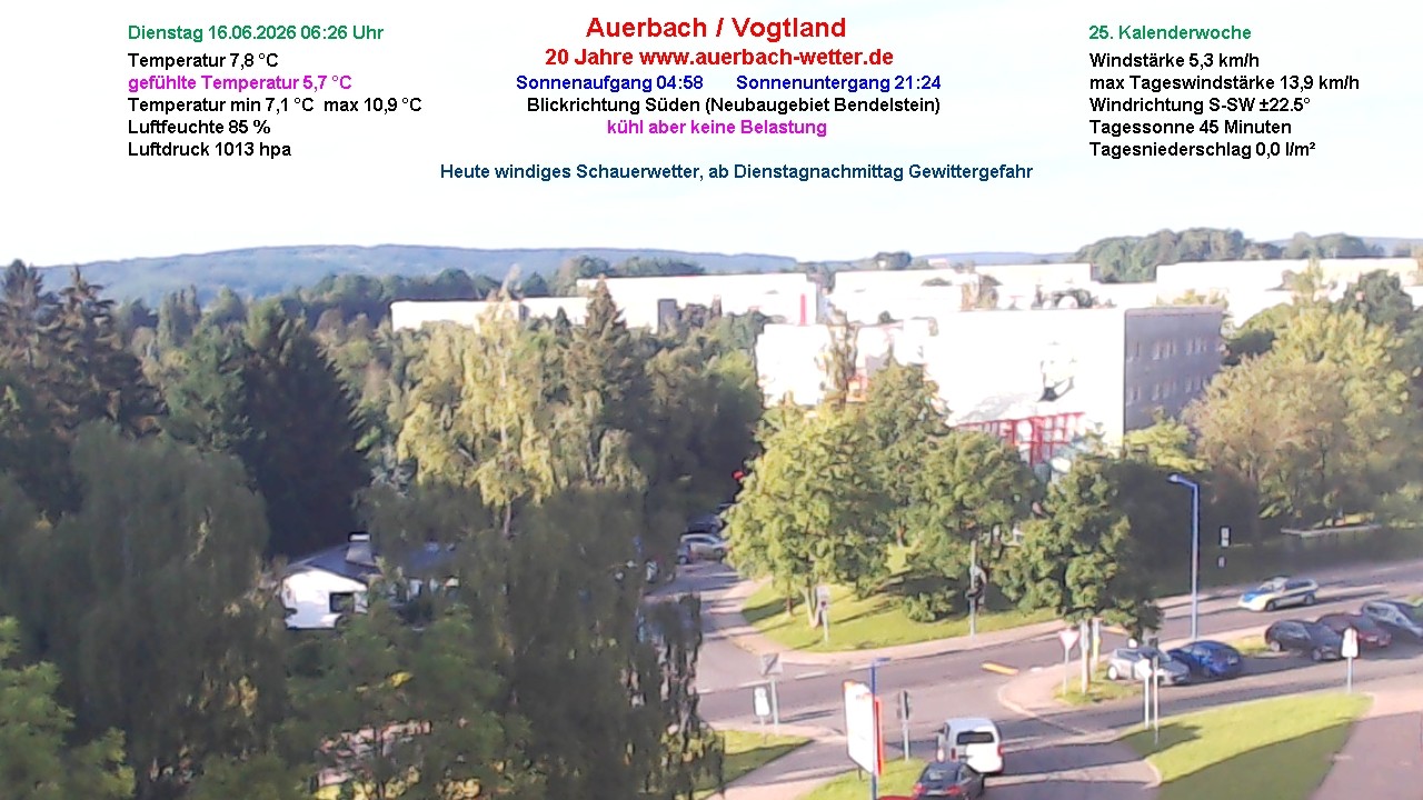 Archiv Foto Webcam Auerbach Vogtland