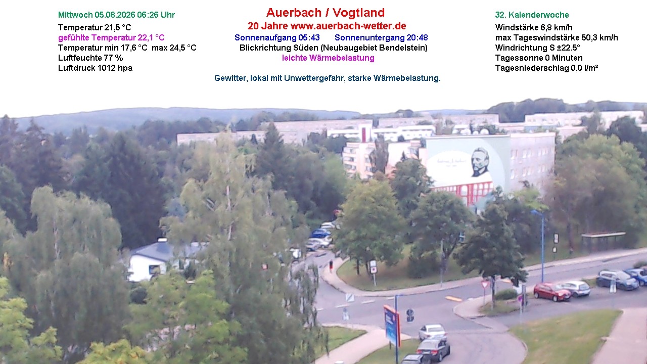 Archiv Foto Webcam Auerbach Vogtland