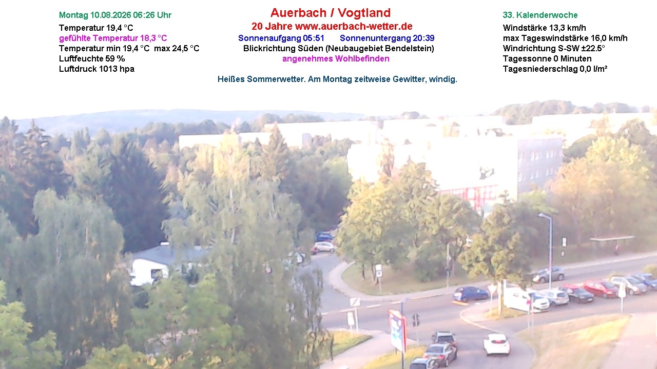Archiv Foto Webcam Auerbach Vogtland