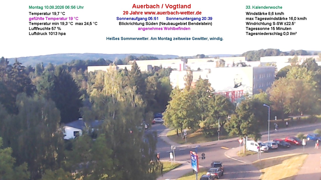 Archiv Foto Webcam Auerbach Vogtland
