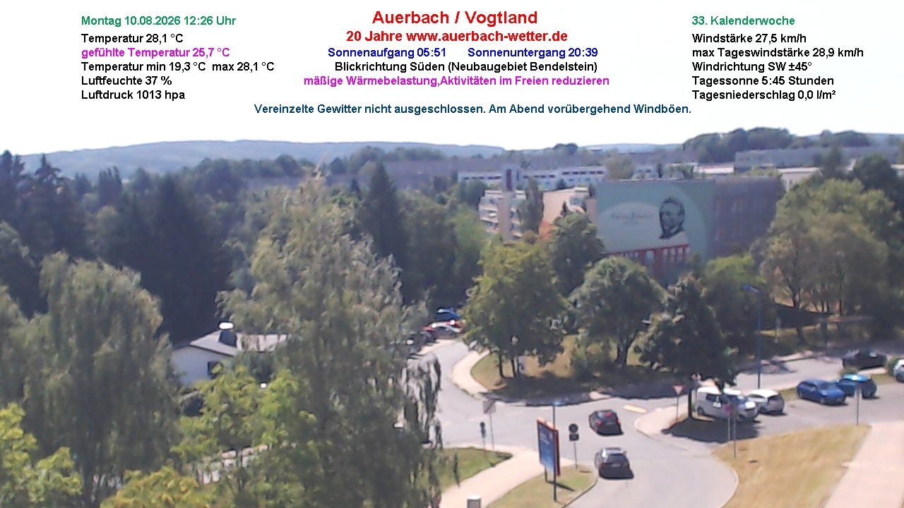 Archiv Foto Webcam Auerbach Vogtland
