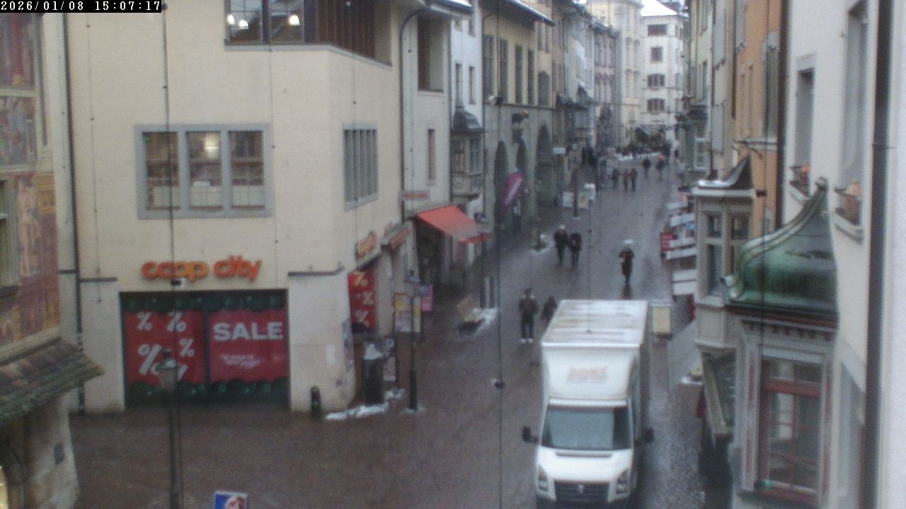 Archiv Foto Webcam Schaffhausen: Blick in die Vordergasse