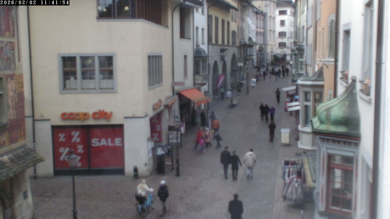 Archiv Foto Webcam Schaffhausen: Blick in die Vordergasse