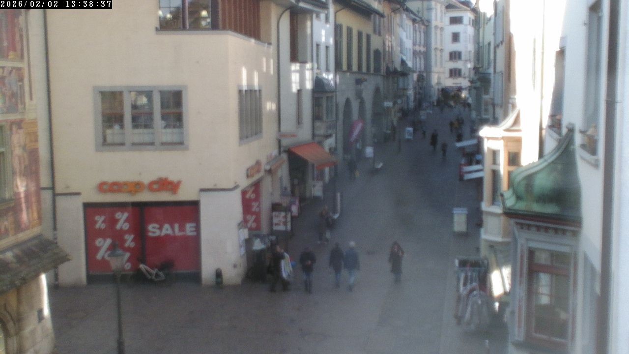 Archiv Foto Webcam Schaffhausen: Blick in die Vordergasse