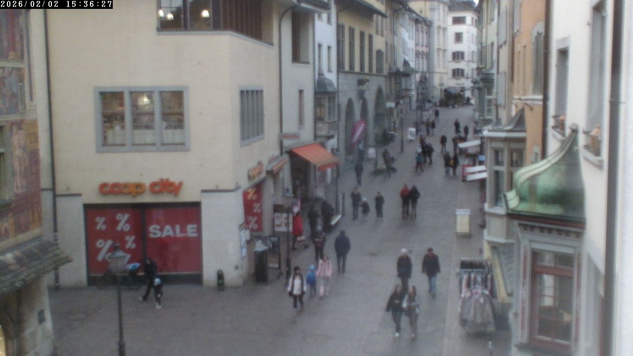 Archiv Foto Webcam Schaffhausen: Blick in die Vordergasse