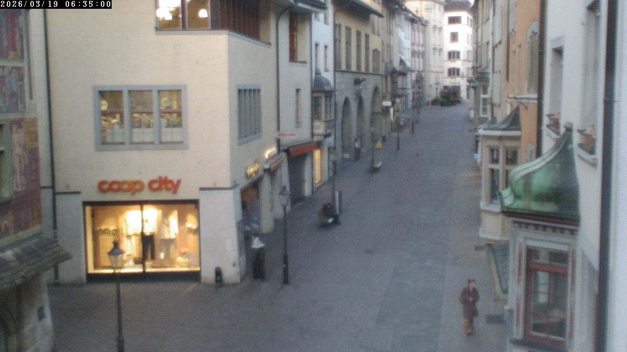 Archiv Foto Webcam Schaffhausen: Blick in die Vordergasse