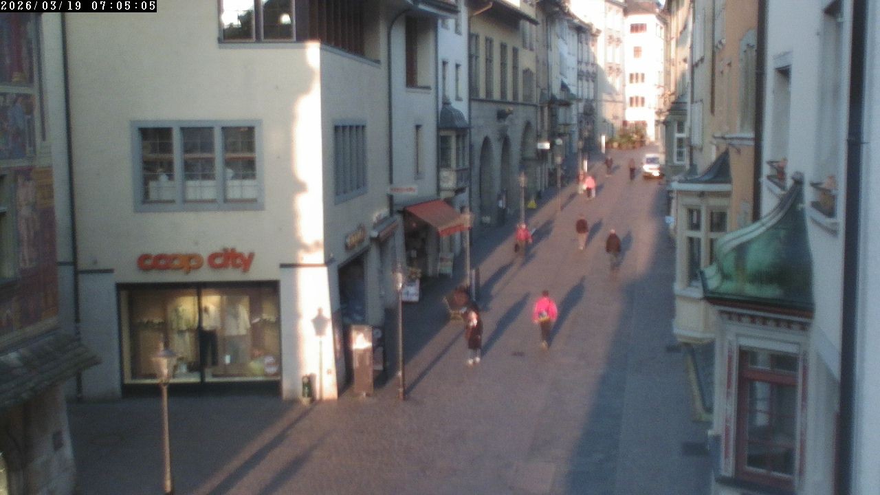 Archiv Foto Webcam Schaffhausen: Blick in die Vordergasse