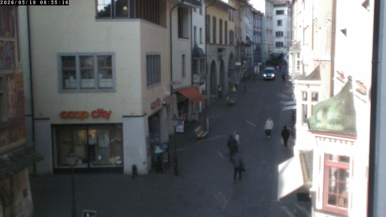Archiv Foto Webcam Schaffhausen: Blick in die Vordergasse