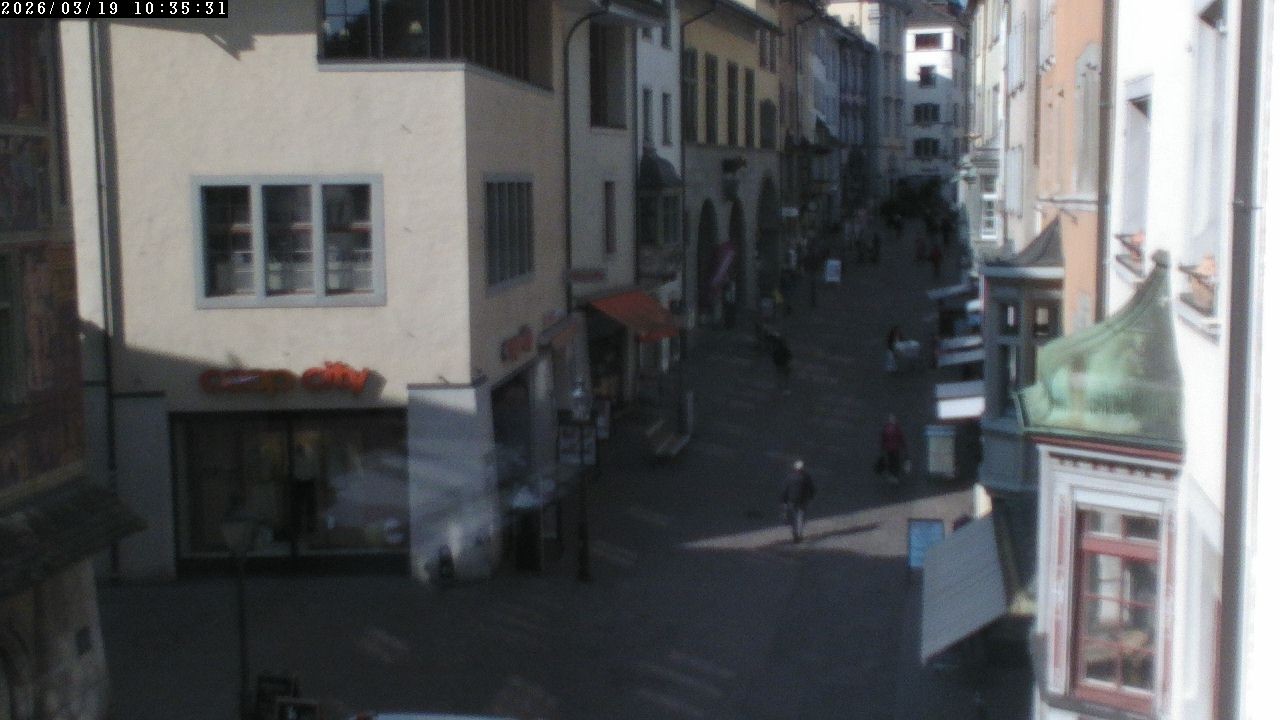 Archiv Foto Webcam Schaffhausen: Blick in die Vordergasse