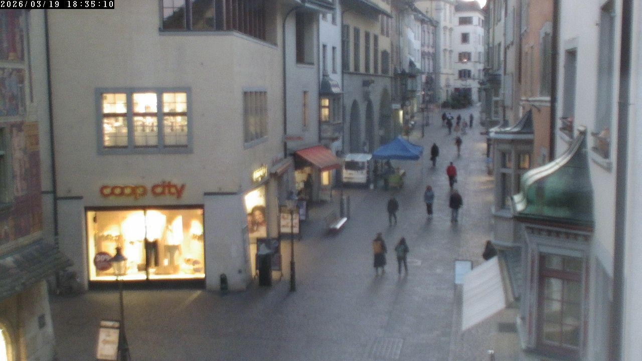 Archiv Foto Webcam Schaffhausen: Blick in die Vordergasse