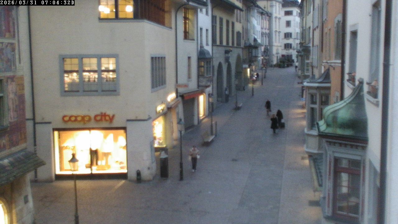 Archiv Foto Webcam Schaffhausen: Blick in die Vordergasse