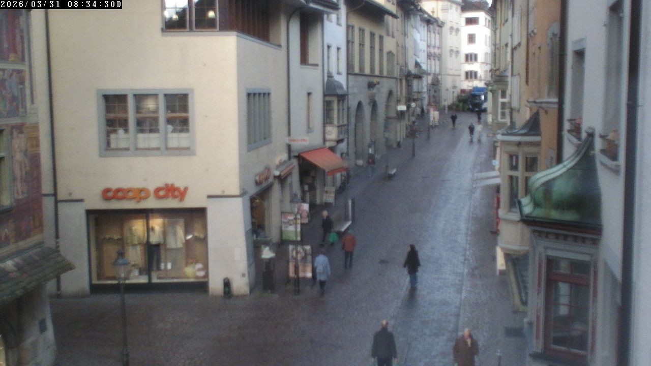 Archiv Foto Webcam Schaffhausen: Blick in die Vordergasse
