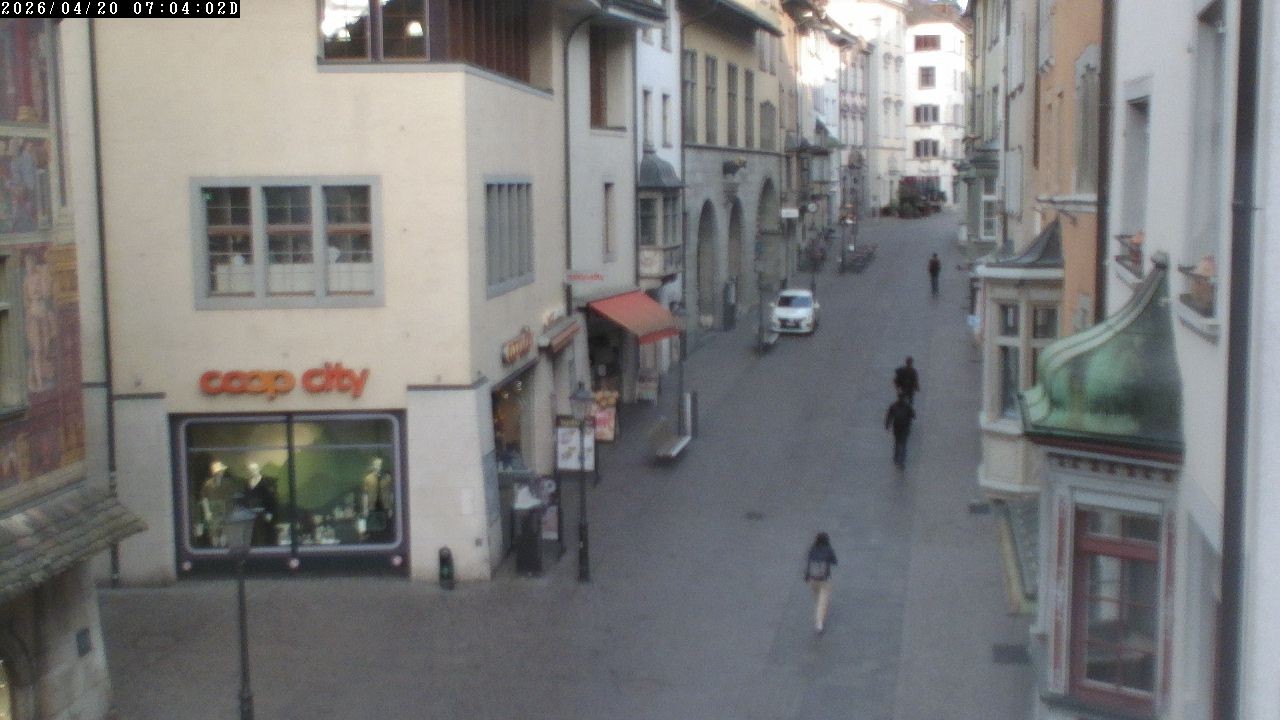 Archiv Foto Webcam Schaffhausen: Blick in die Vordergasse