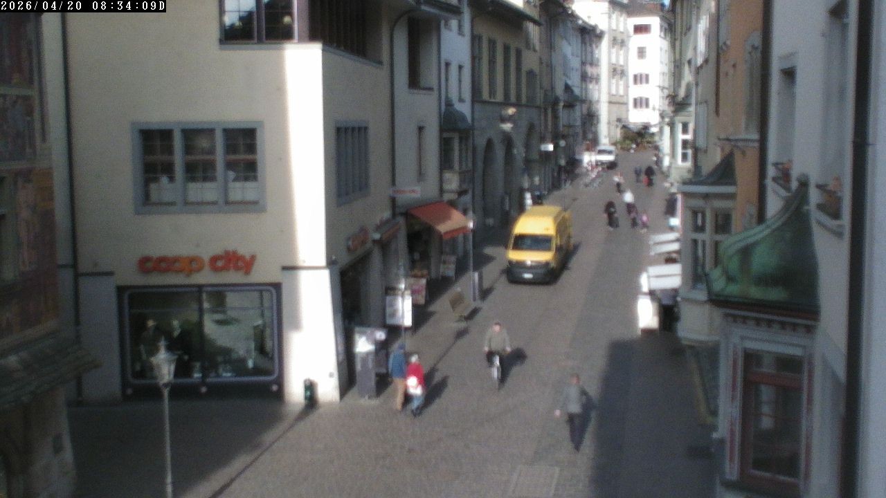 Archiv Foto Webcam Schaffhausen: Blick in die Vordergasse