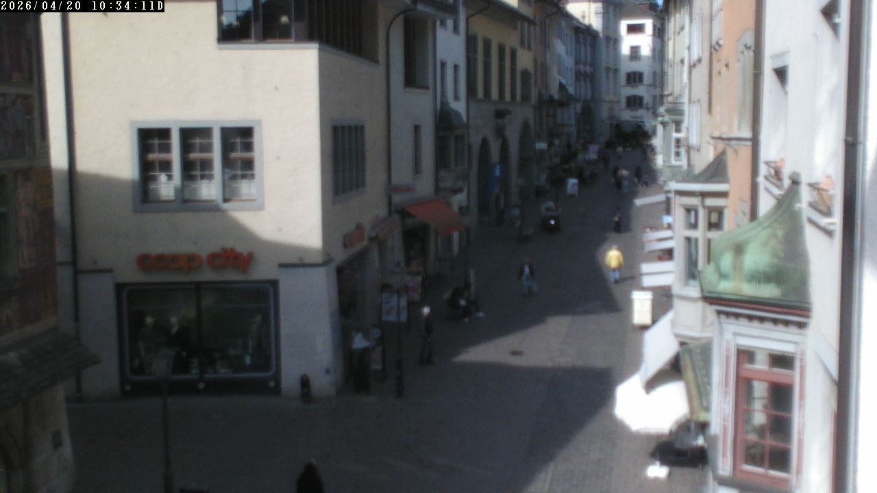 Archiv Foto Webcam Schaffhausen: Blick in die Vordergasse