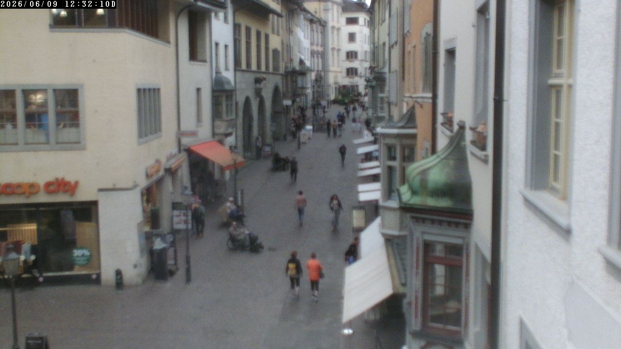 Archiv Foto Webcam Schaffhausen: Blick in die Vordergasse